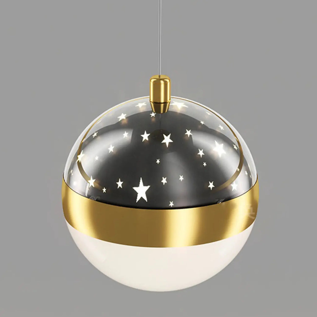 Lustre moderne circulaire à LED avec projection d'étoiles