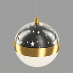 Lustre moderne circulaire à LED avec projection d'étoiles