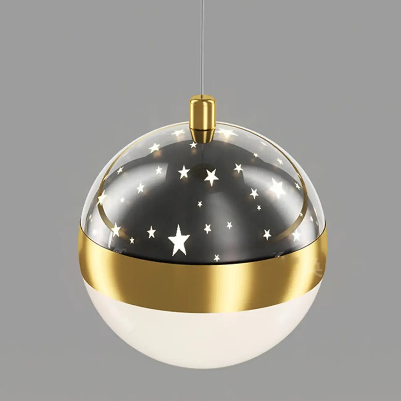 Lustre moderne circulaire à LED avec projection d'étoiles