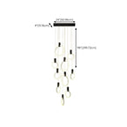 Suspension LED dorée personnalisable pour escalier