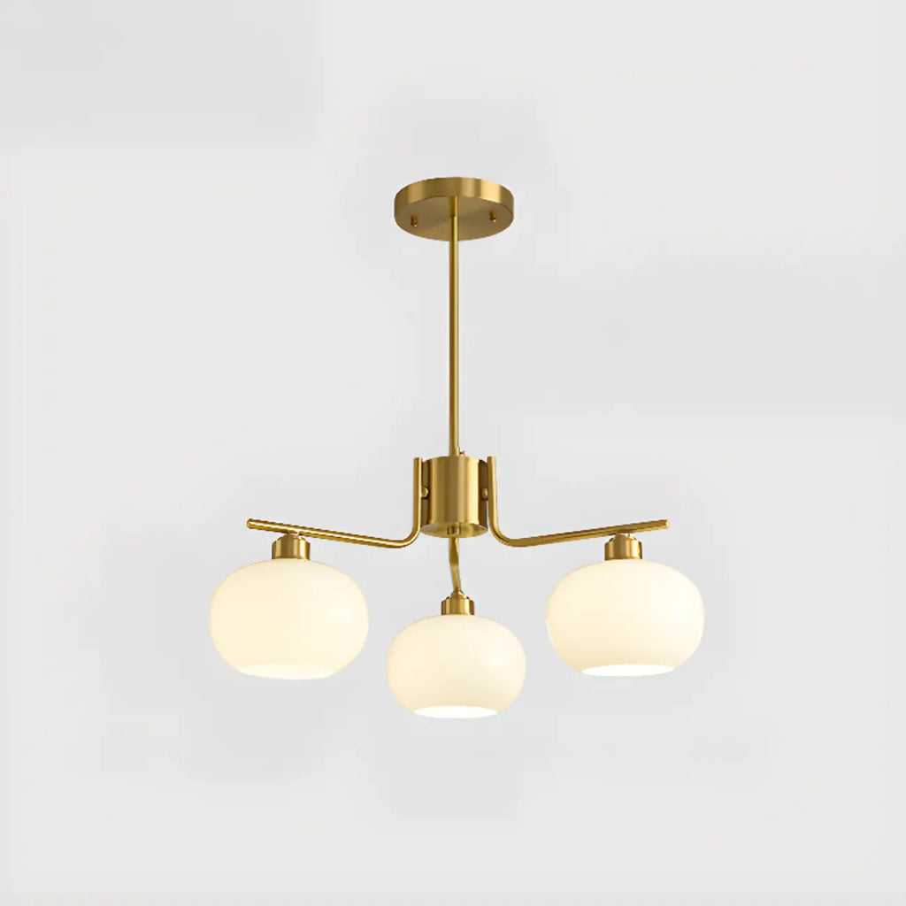 Lustre moderne en verre avec globe, longueur de suspension réglable