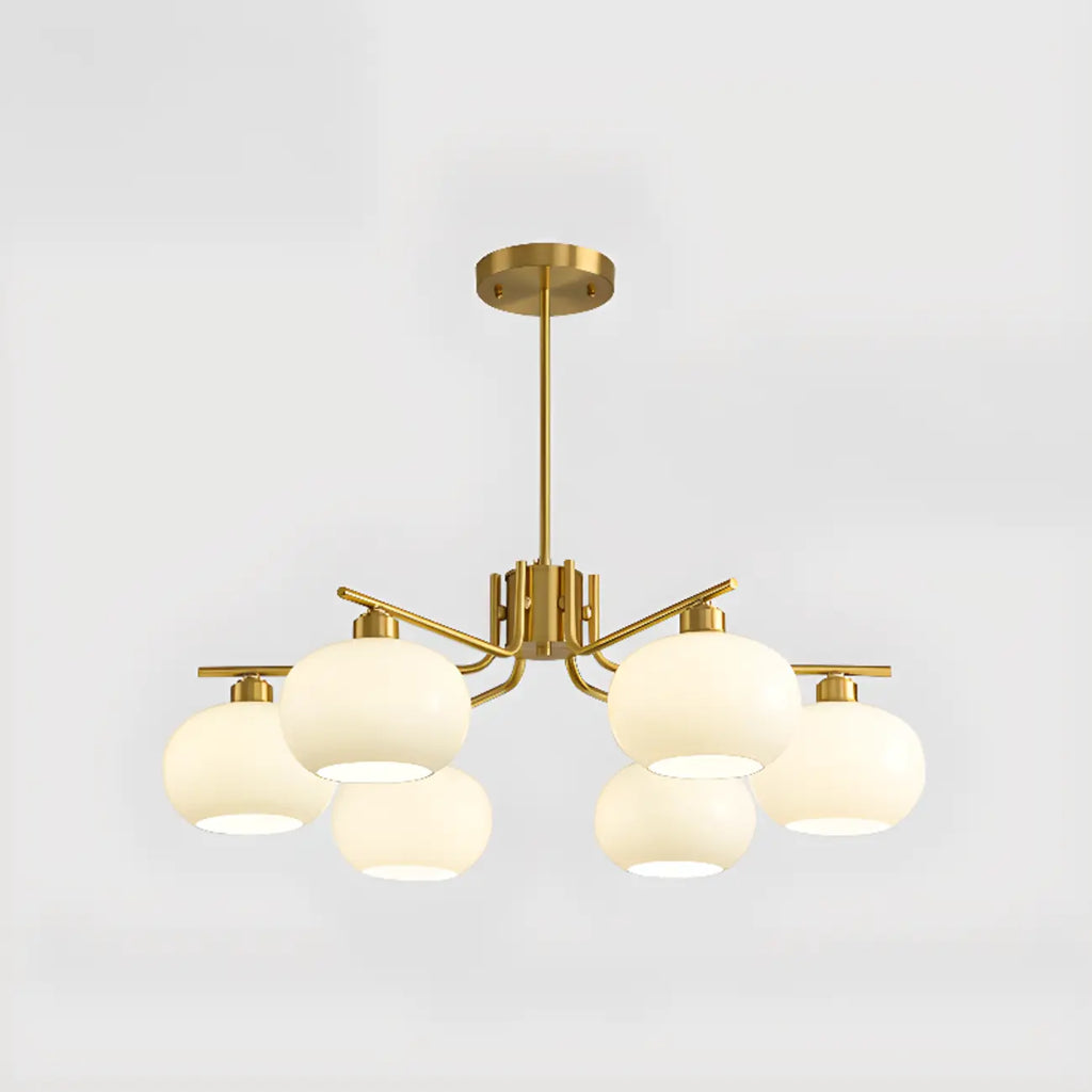 Lustre moderne en verre avec globe, longueur de suspension réglable