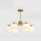 Lustre moderne en verre avec globe, longueur de suspension réglable