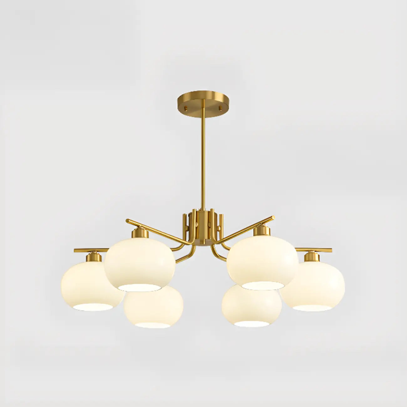 Lustre moderne en verre avec globe, longueur de suspension réglable