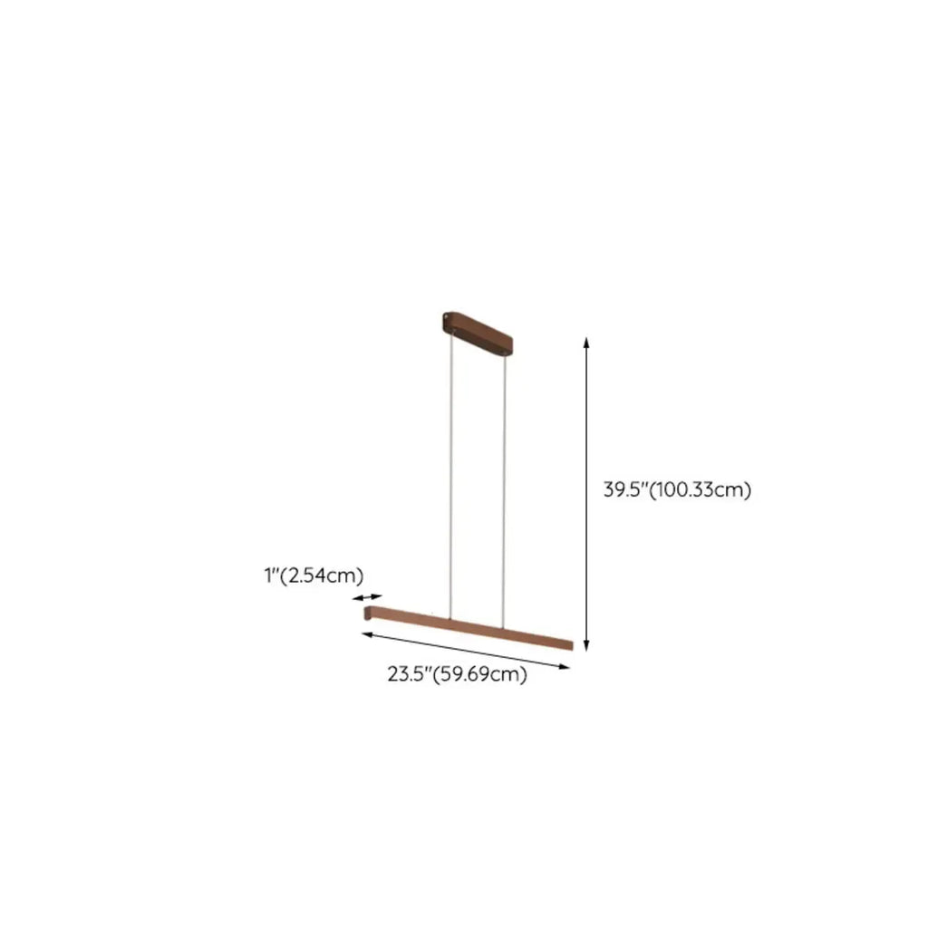 Luminaire LED rectangulaire simple en gel de silice marron pour îlot de cuisine