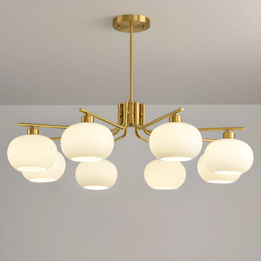Lustre moderne en verre avec globe, longueur de suspension réglable