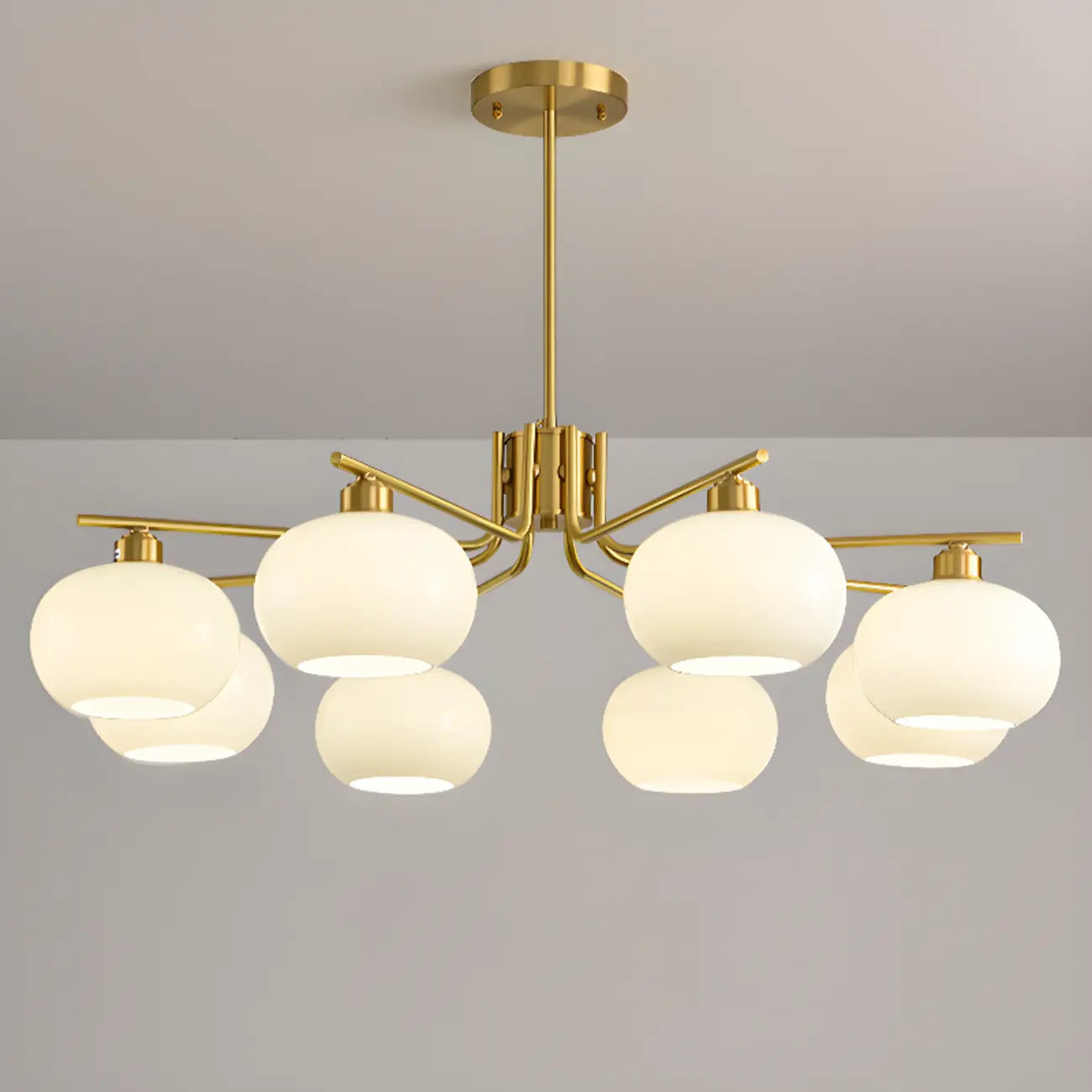 Lustre moderne en verre avec globe, longueur de suspension réglable
