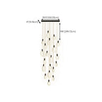 Suspension LED dorée personnalisable pour escalier