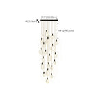 Suspension LED dorée personnalisable pour escalier