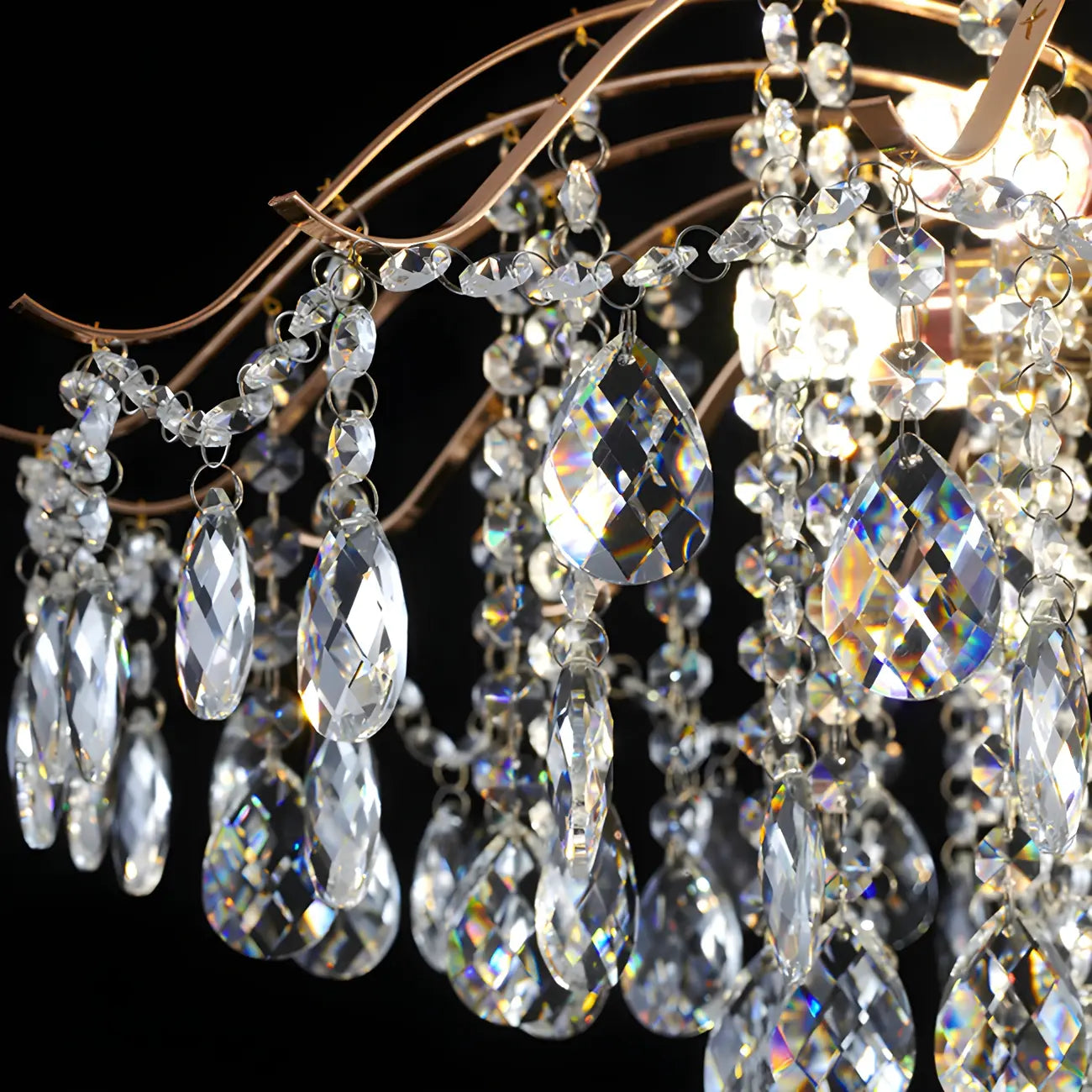 Lustre en cristal à plusieurs lumières en forme de goutte d'eau pour salle à manger