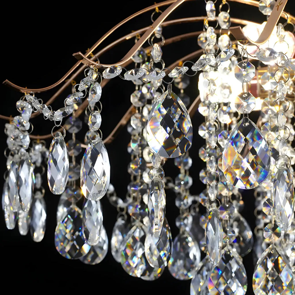 Lustre en cristal à plusieurs lumières en forme de goutte d'eau pour salle à manger