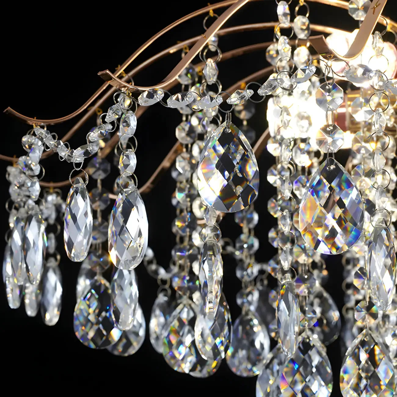 Lustre en cristal à plusieurs lumières en forme de goutte d'eau pour salle à manger