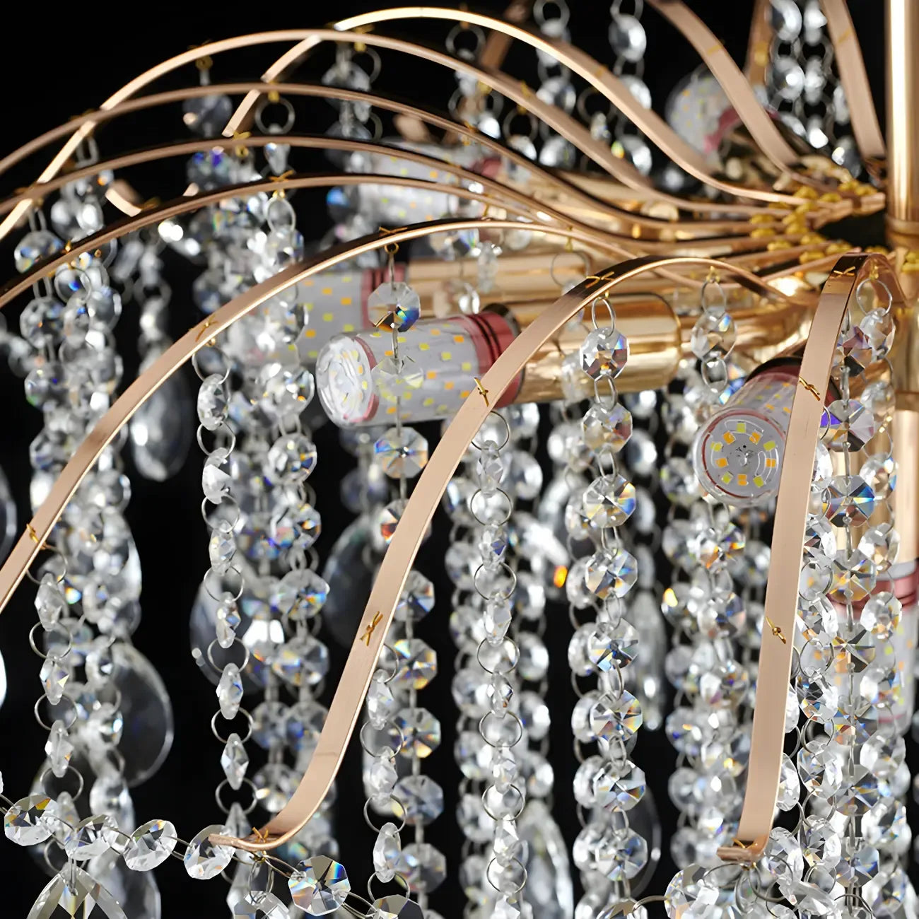 Lustre en cristal à plusieurs lumières en forme de goutte d'eau pour salle à manger