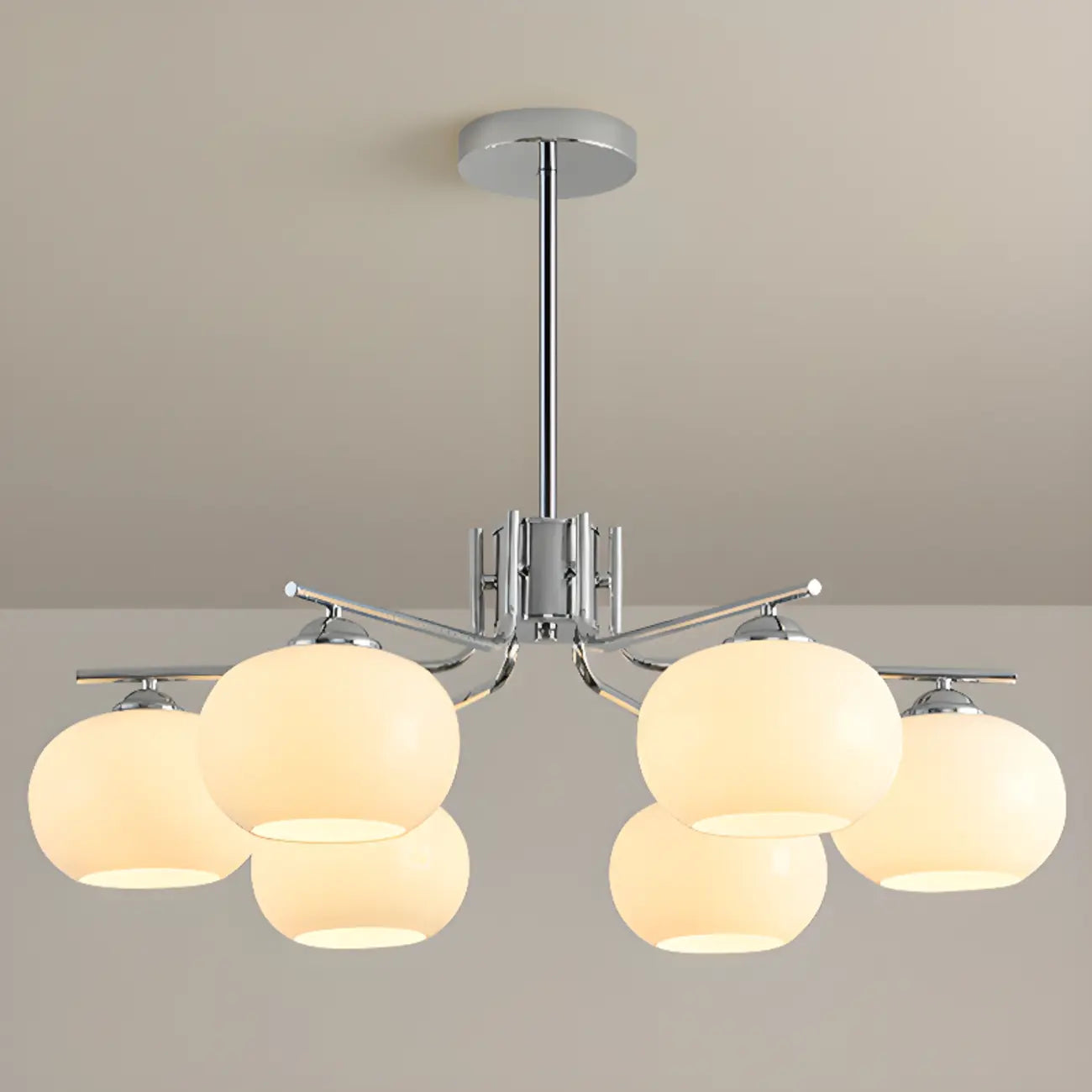 Lustre moderne en verre avec globe, longueur de suspension réglable