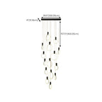 Suspension LED dorée personnalisable pour escalier