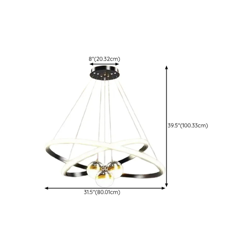 Lustre moderne circulaire à LED avec projection d'étoiles