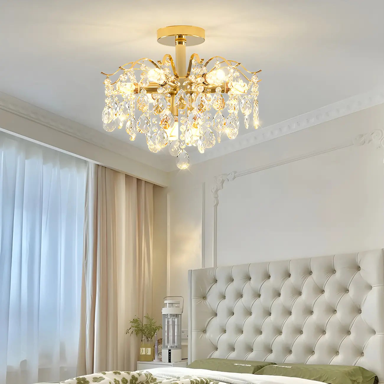 Lustre en cristal à plusieurs lumières en forme de goutte d'eau pour salle à manger