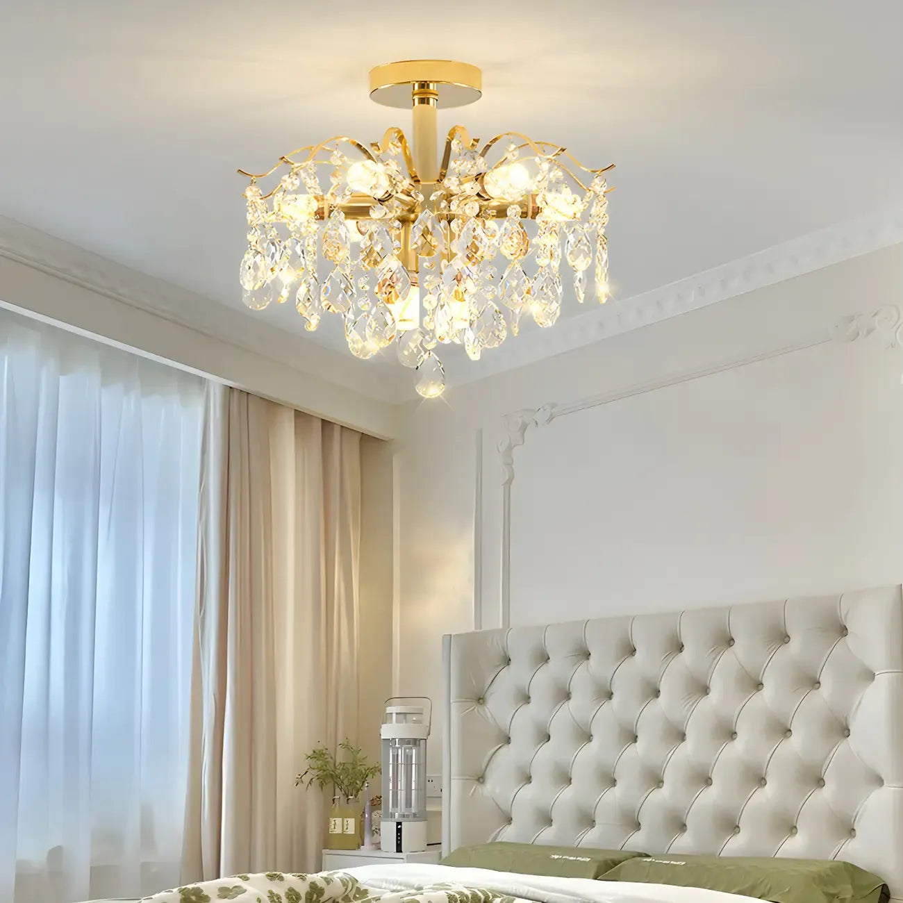 Lustre en cristal à plusieurs lumières en forme de goutte d'eau pour salle à manger
