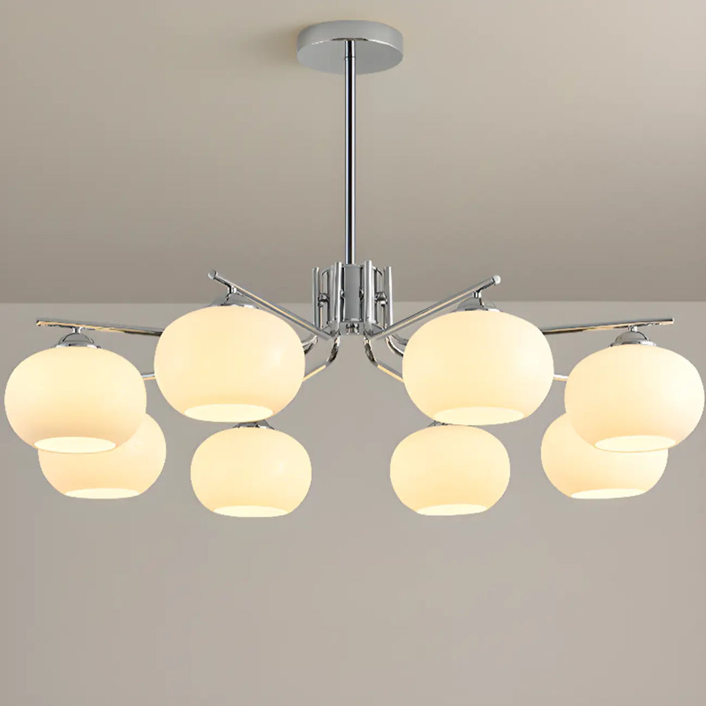 Lustre moderne en verre avec globe, longueur de suspension réglable