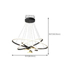 Lustre moderne circulaire à LED avec projection d'étoiles