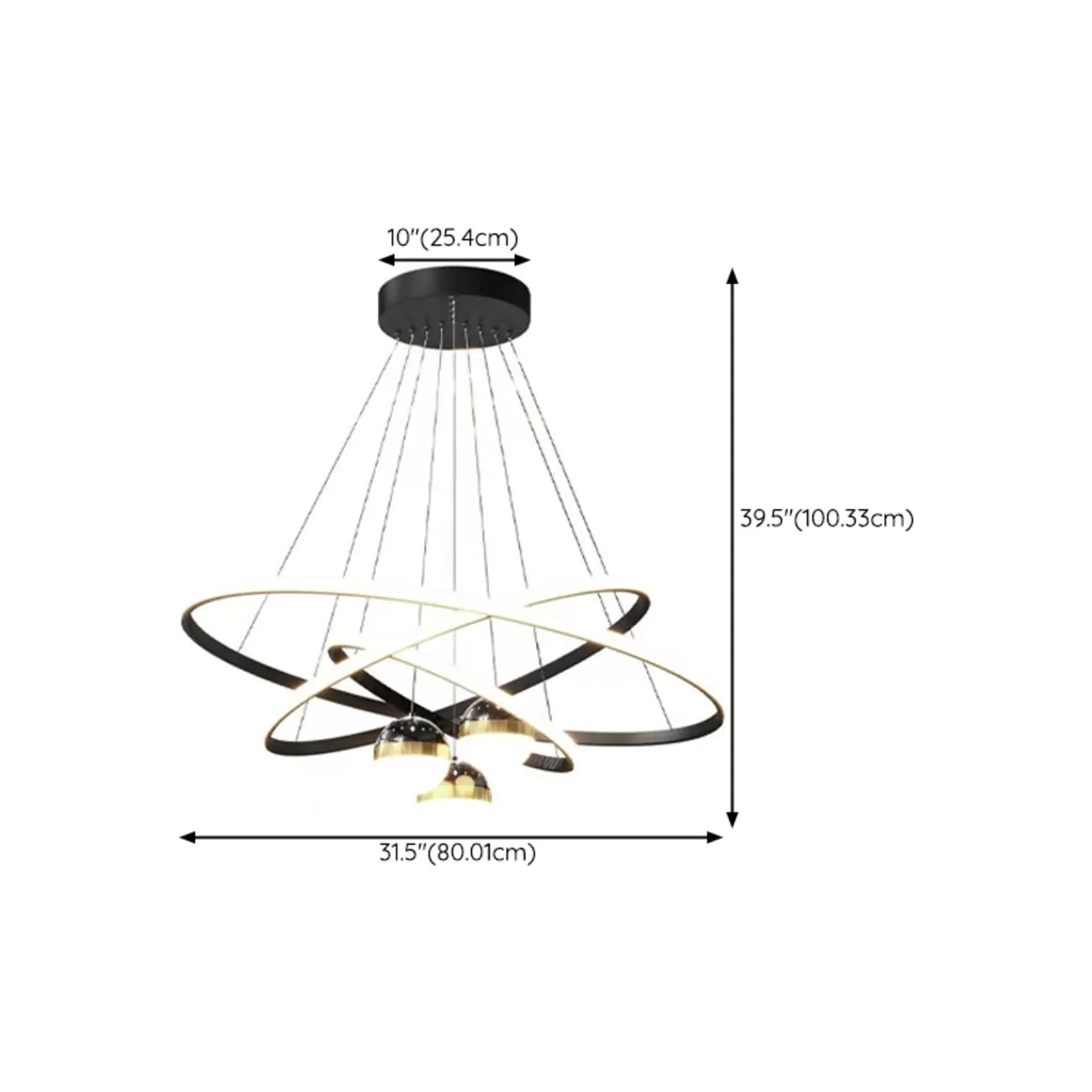 Lustre moderne circulaire à LED avec projection d'étoiles