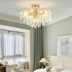 Lustre en cristal à plusieurs lumières en forme de goutte d'eau pour salle à manger