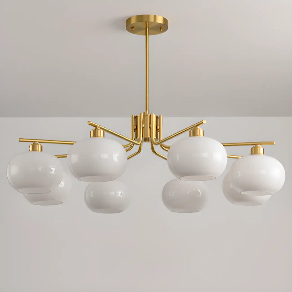 Lustre moderne en verre avec globe, longueur de suspension réglable