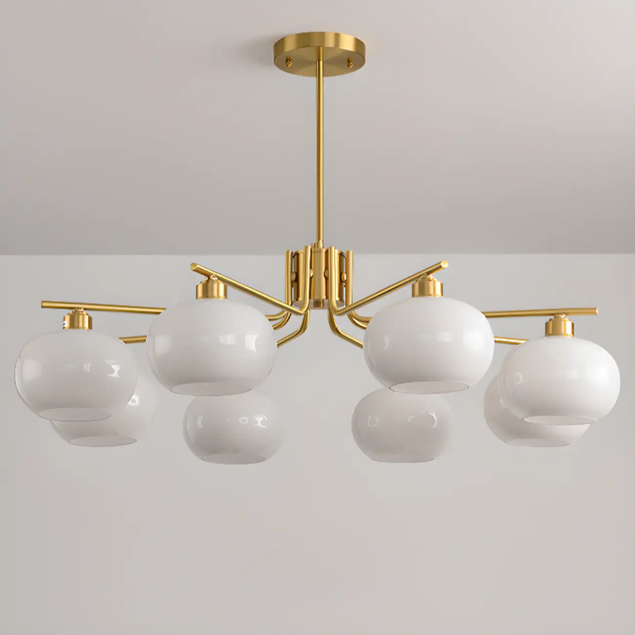 Lustre moderne en verre avec globe, longueur de suspension réglable