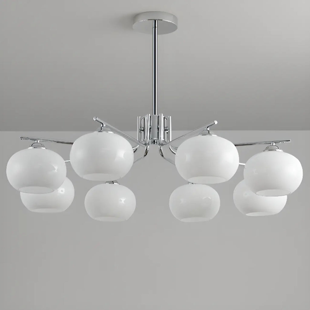 Lustre moderne en verre avec globe, longueur de suspension réglable