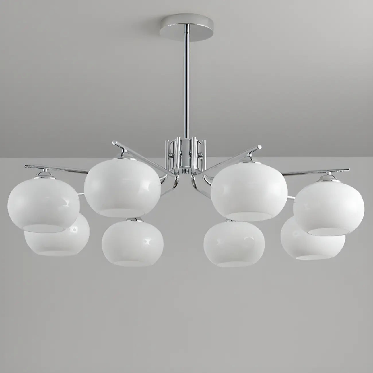 Lustre moderne en verre avec globe, longueur de suspension réglable