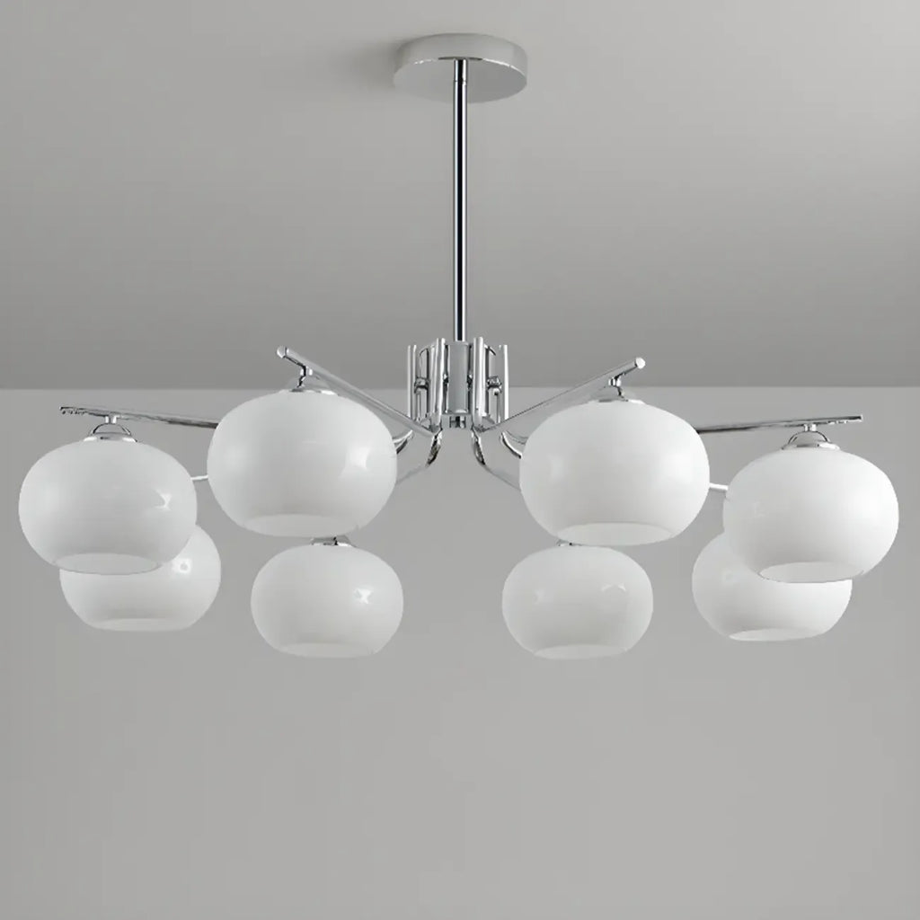 Lustre moderne en verre avec globe, longueur de suspension réglable