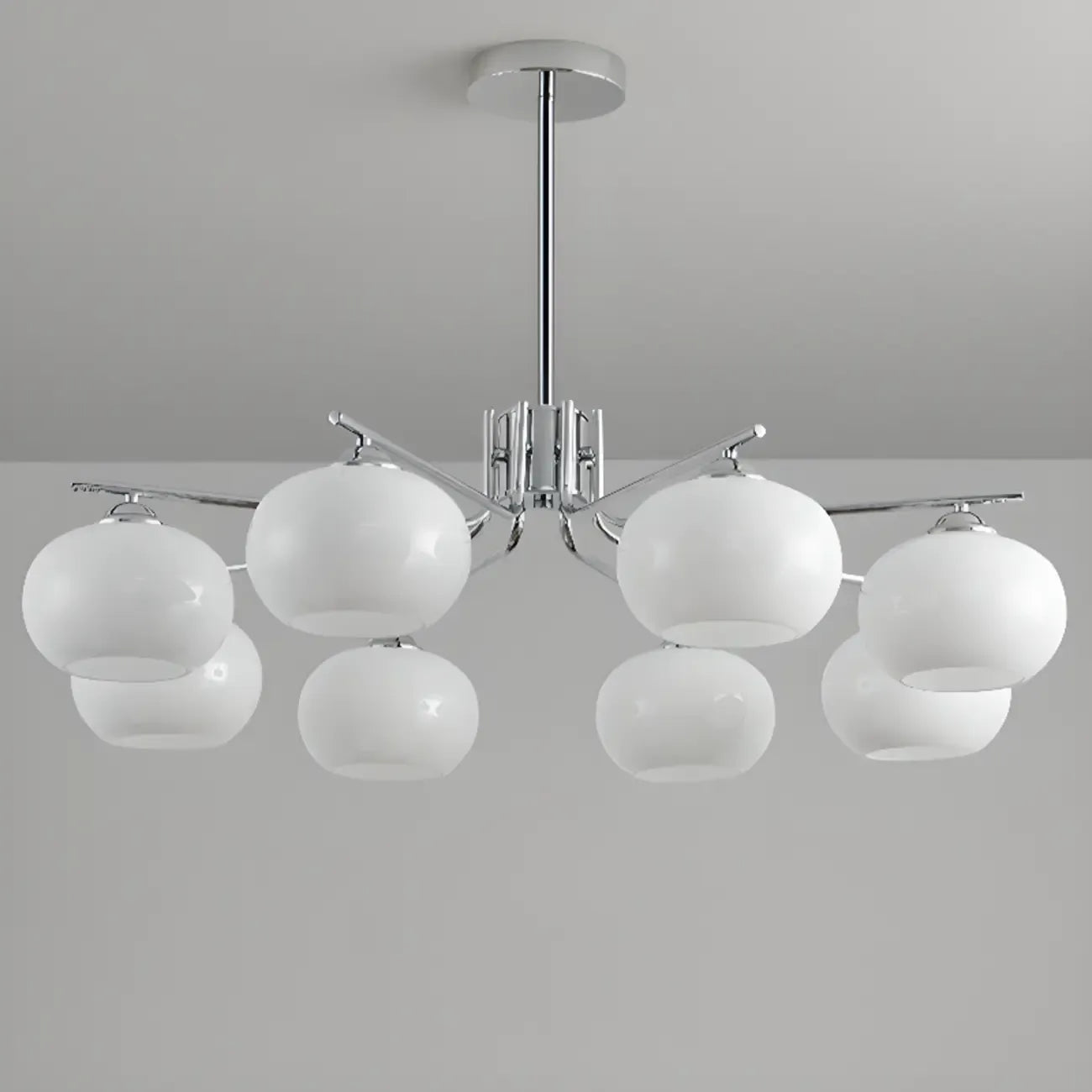 Lustre moderne en verre avec globe, longueur de suspension réglable