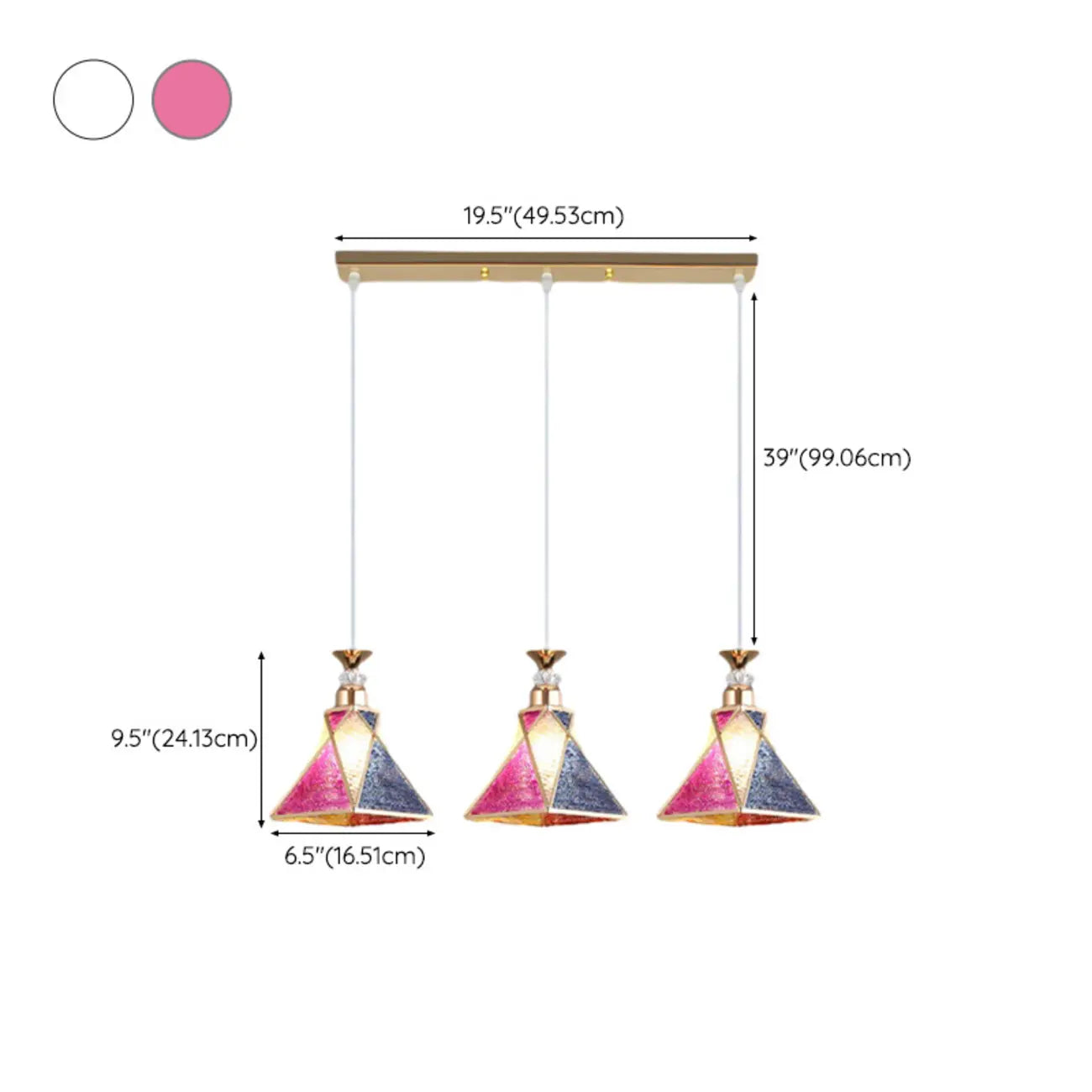 3 luci, forma affusolata, plastica, moderno, altezza regolabile