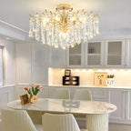 Lustre en cristal à plusieurs lumières en forme de goutte d'eau pour salle à manger