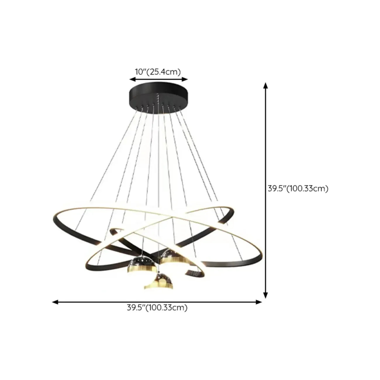 Lustre moderne circulaire à LED avec projection d'étoiles
