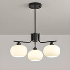 Lustre moderne en verre avec globe, longueur de suspension réglable
