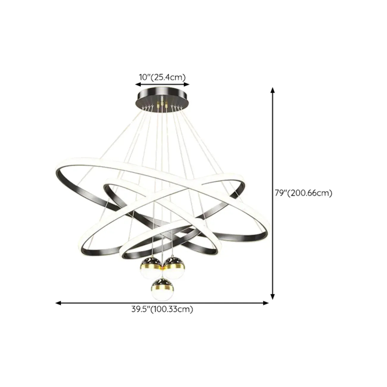 Lustre moderne circulaire à LED avec projection d'étoiles