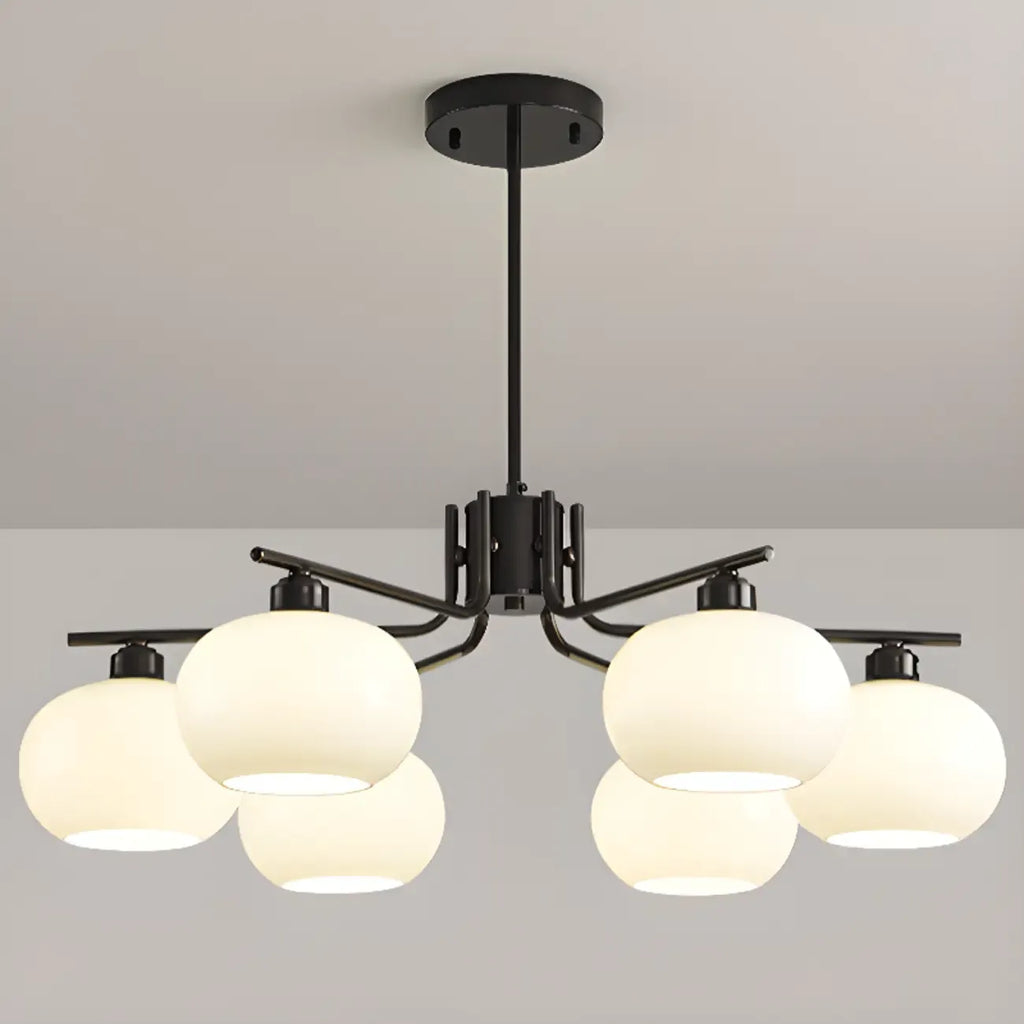 Lustre moderne en verre avec globe, longueur de suspension réglable