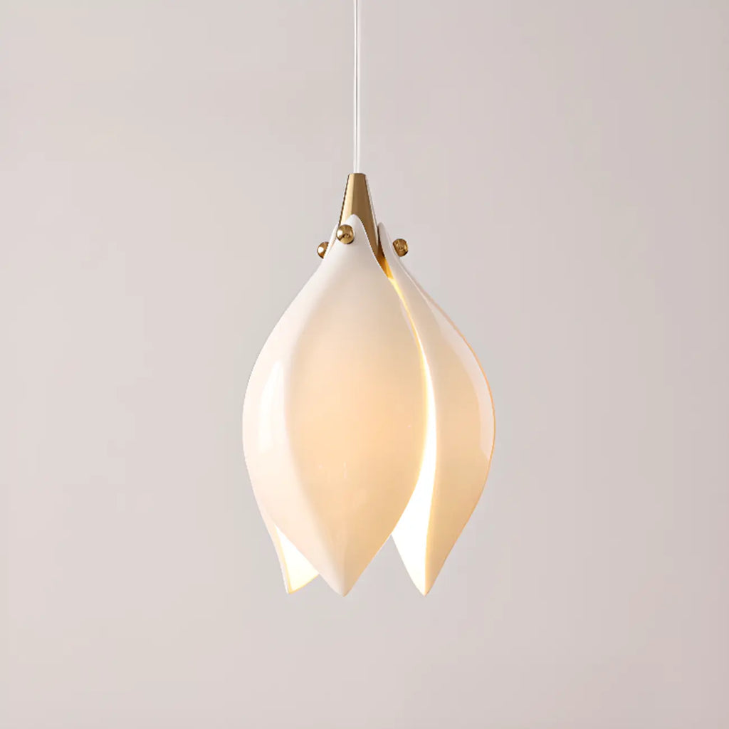 Suspension LED élégante en céramique en forme de bourgeon