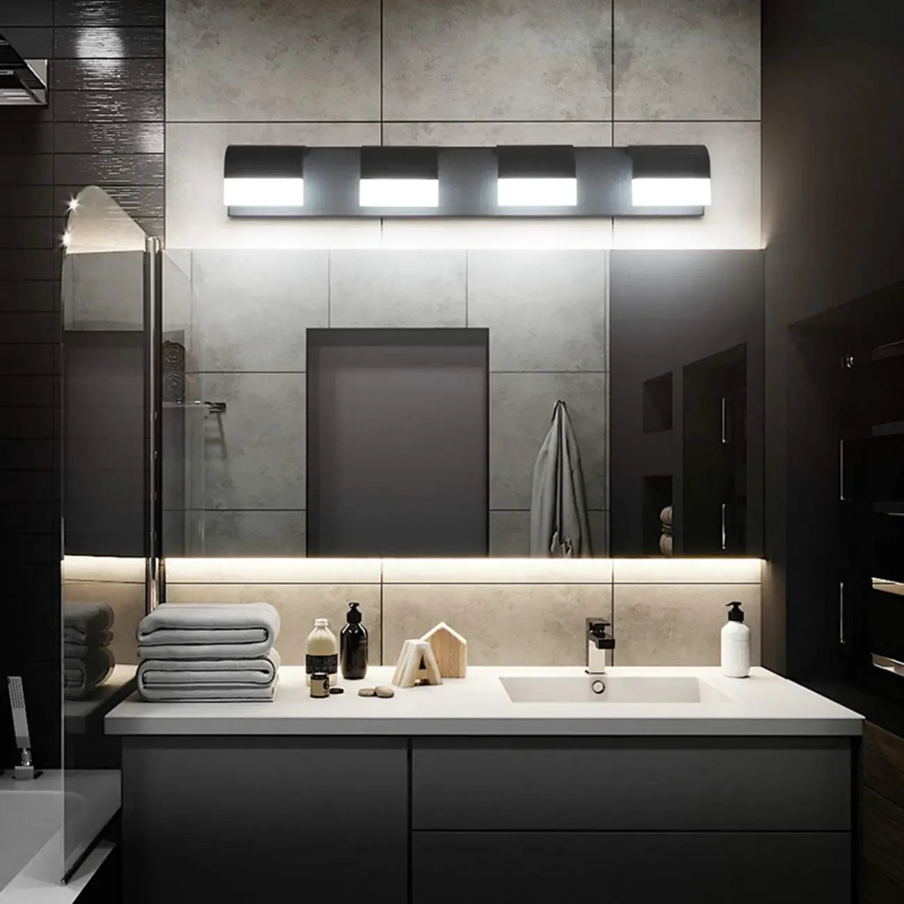 Applique murale de salle de bain au-dessus du miroir avec abat-jour