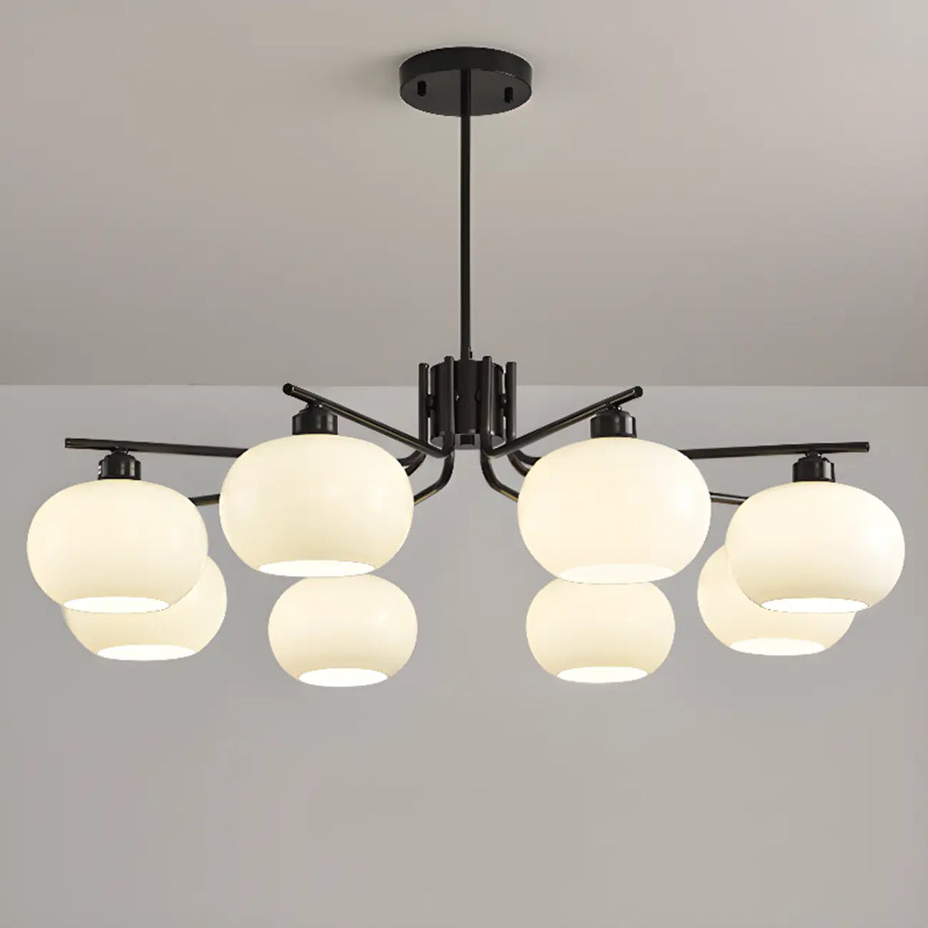 Lustre moderne en verre avec globe, longueur de suspension réglable