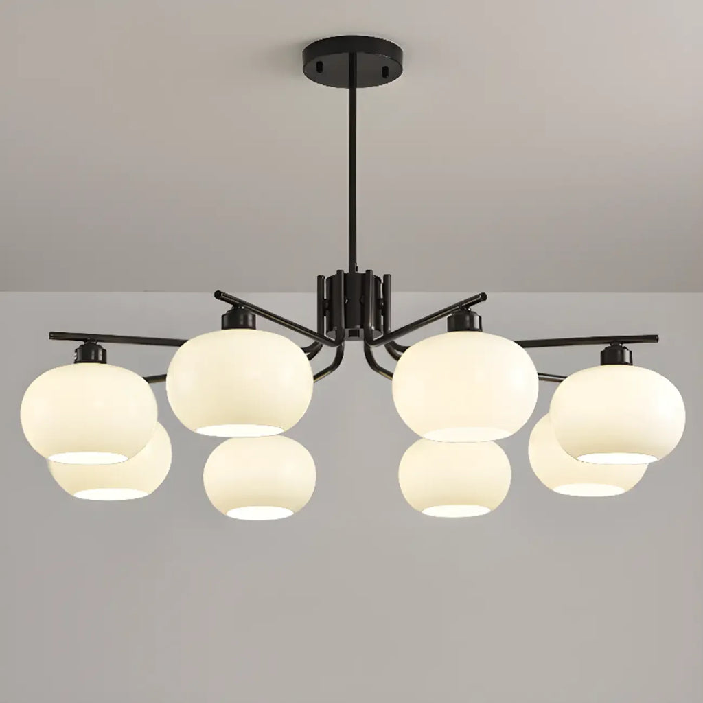 Lustre moderne en verre avec globe, longueur de suspension réglable