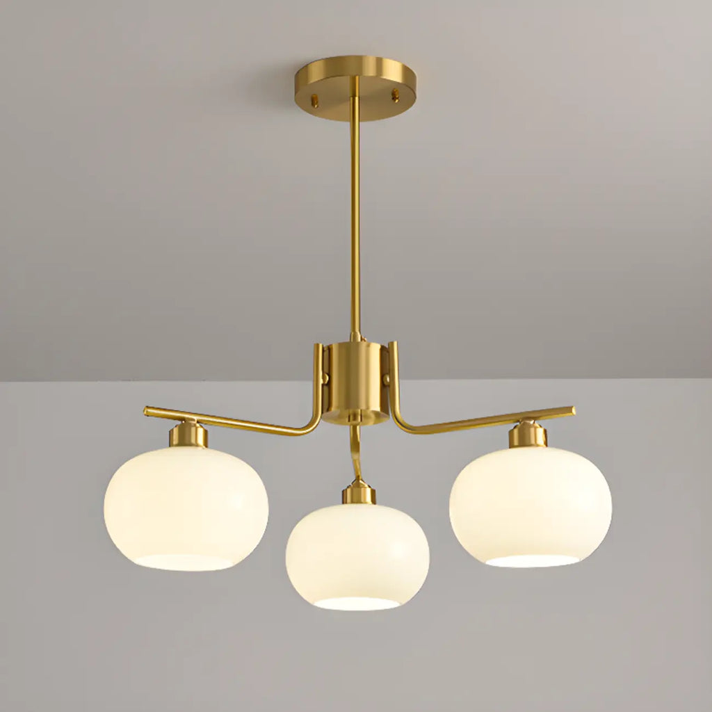 Lustre moderne en verre avec globe, longueur de suspension réglable