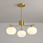 Lustre moderne en verre avec globe, longueur de suspension réglable