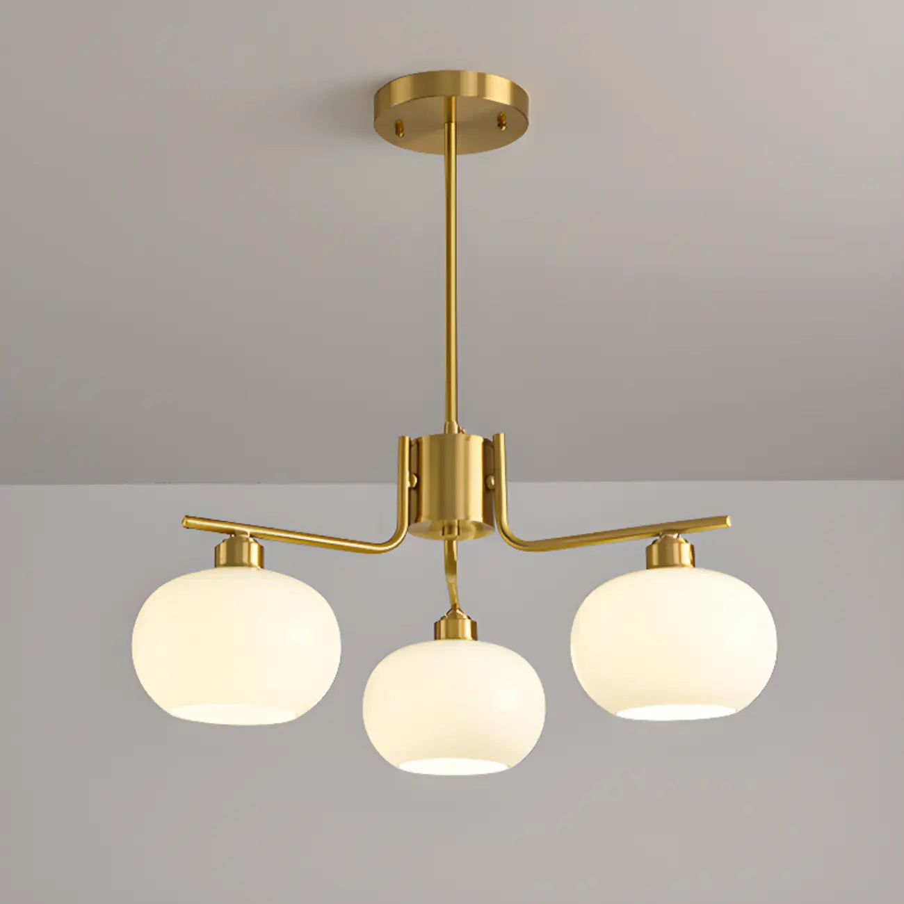 Lustre moderne en verre avec globe, longueur de suspension réglable