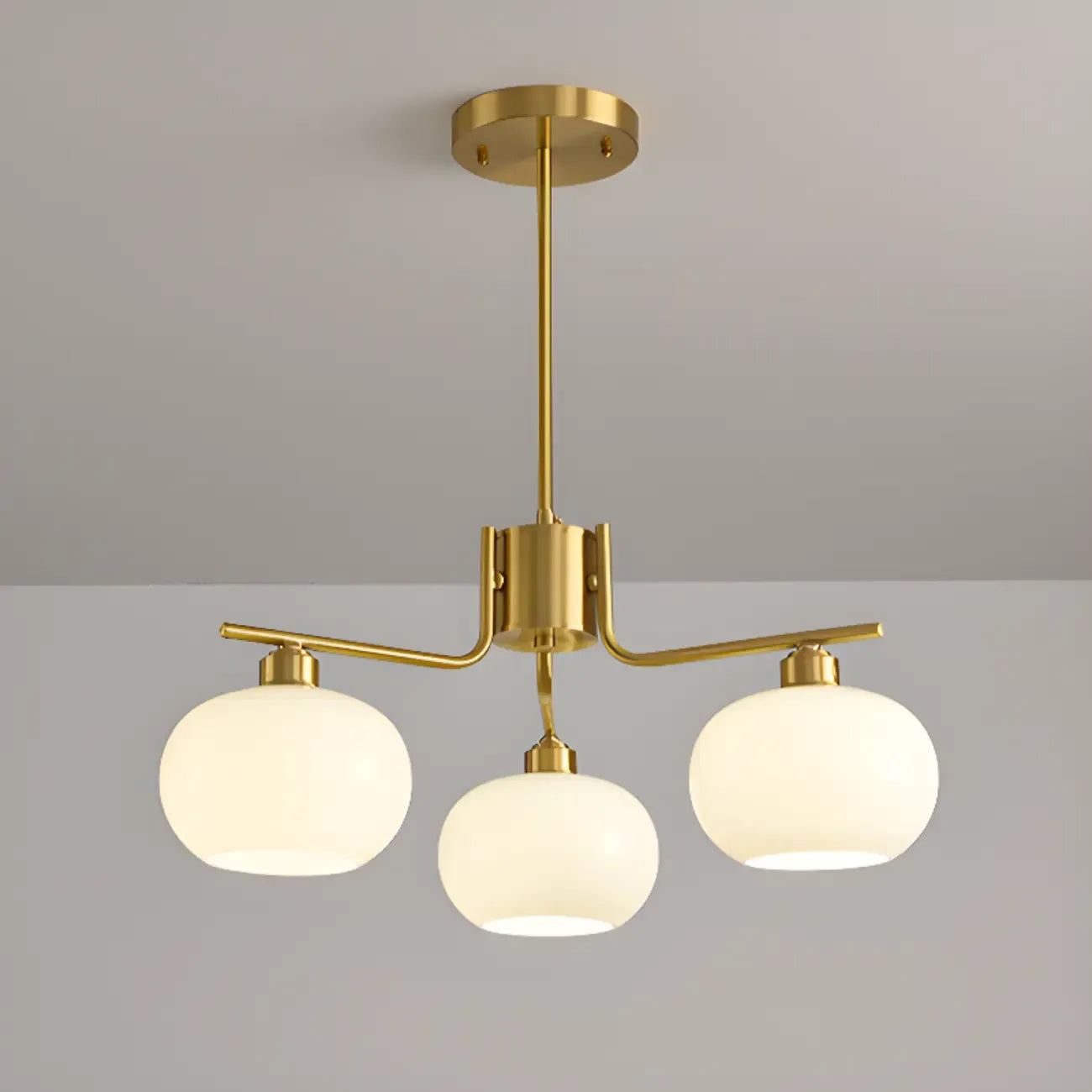 Lustre moderne en verre avec globe, longueur de suspension réglable