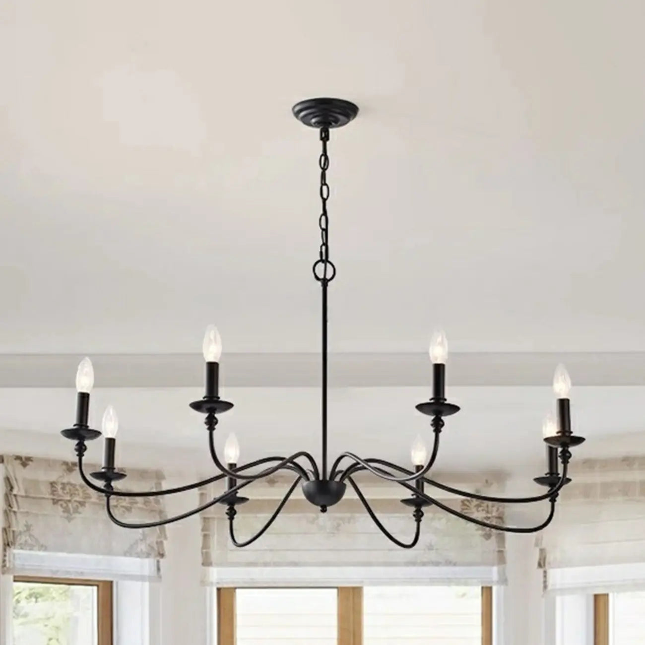 Lampadario a candela vintage elegante a 8 luci per soggiorno