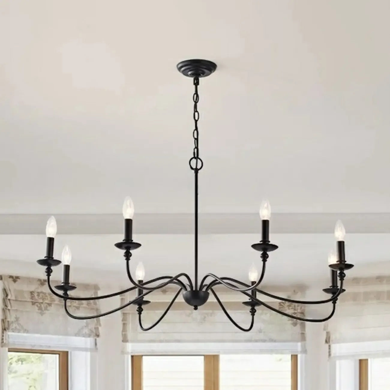 Lampadario a candela vintage elegante a 8 luci per soggiorno