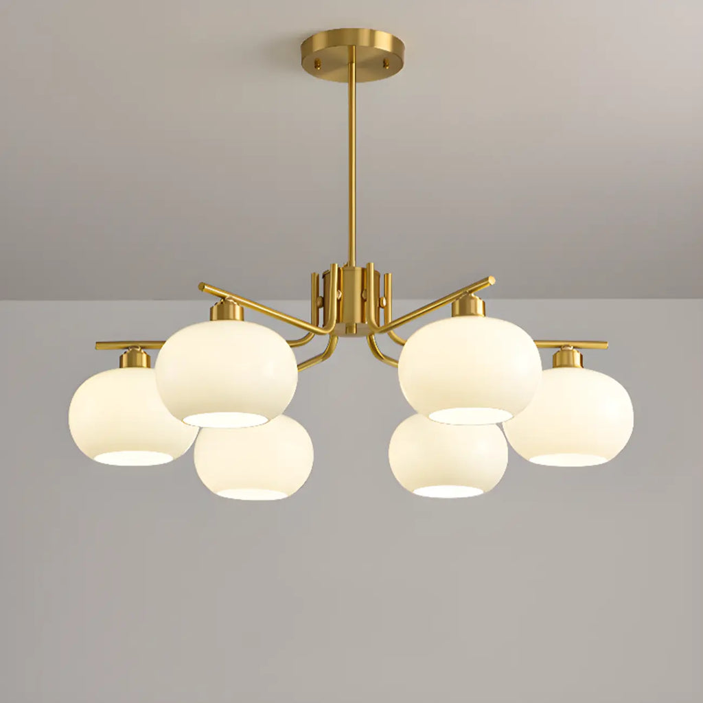 Lustre moderne en verre avec globe, longueur de suspension réglable