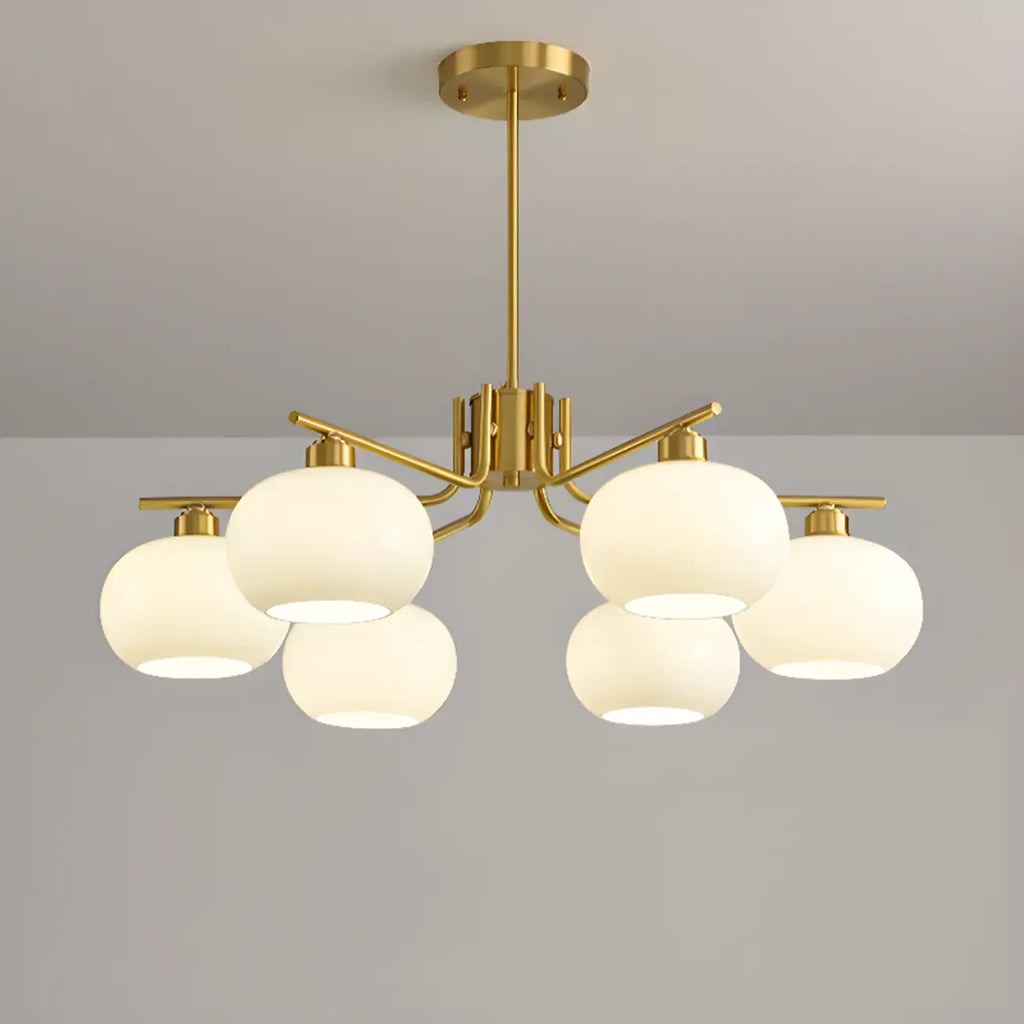Lustre moderne en verre avec globe, longueur de suspension réglable